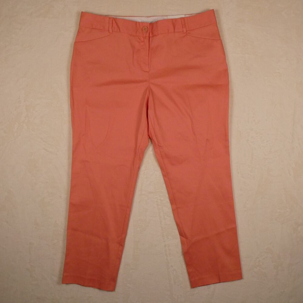 Van Heusen Stretch Classic Fit Pants Size 12 Short Coral Pink Ankle Chinos NWT